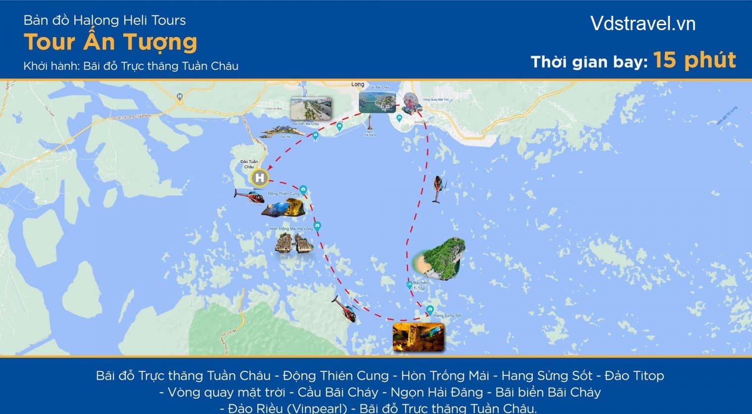 Tour thăm Vịnh Hạ Long bằng trực thăng