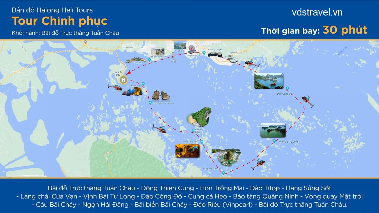 Tour thăm Vịnh Hạ Long bằng trực thăng