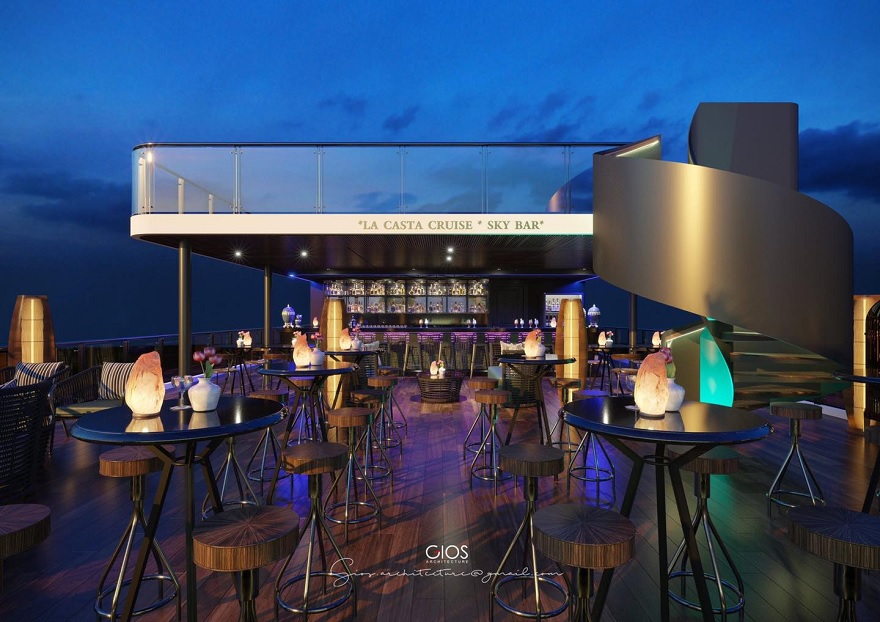 Du thuyền Lacasta Cruise 3 Không gian Sundeck trên du thuyền Lacasta Cruise