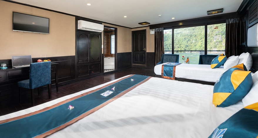 Du thuyền Aquamarine 3 Du thuyền Aquamarine sơ hưu 21 Cabin với view hướng ra Vịnh Hạ Long