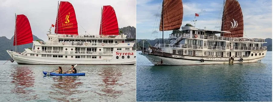 Du thuyền Syrena (trái) và Pelican Glory (phải) là du thuyền có phân khúc tương đương nhau