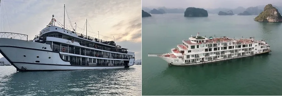 So sánh du thuyền Alisa (trái) và Ambassador I (Phải)