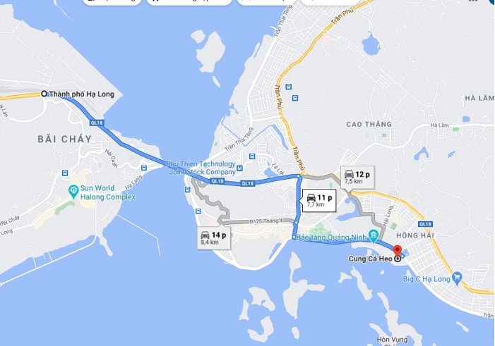 Cách di chuyển tới Cung cá Heo Hạ Long