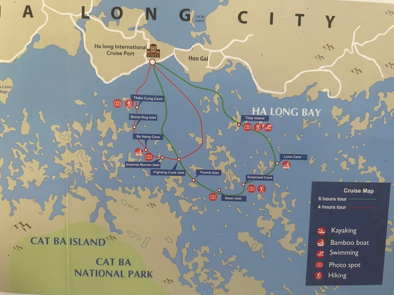 Lịch trình tuyến số 1 thăm Vịnh Hạ Long 1 Tuyến 1 và 2 xuát phát từ cảng tàu quốc tế Hạ Long