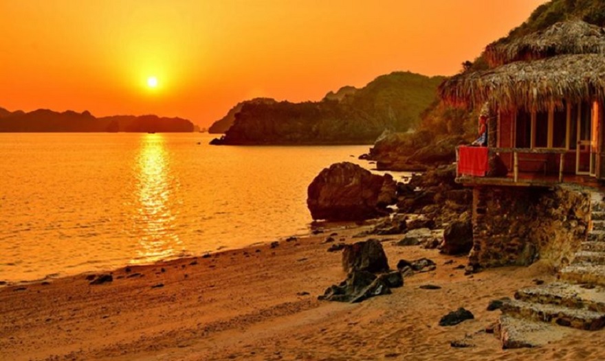 Những căn bungalow nhỏ xinh trên đảo. Cát Ông