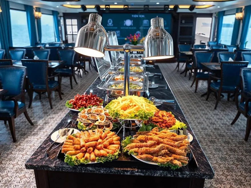 Buffet thịnh soạn với nhiều món Á - Âu