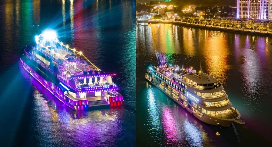 So sánh Paradise Delight (trái) và Ambassador dinner cruise (phải)