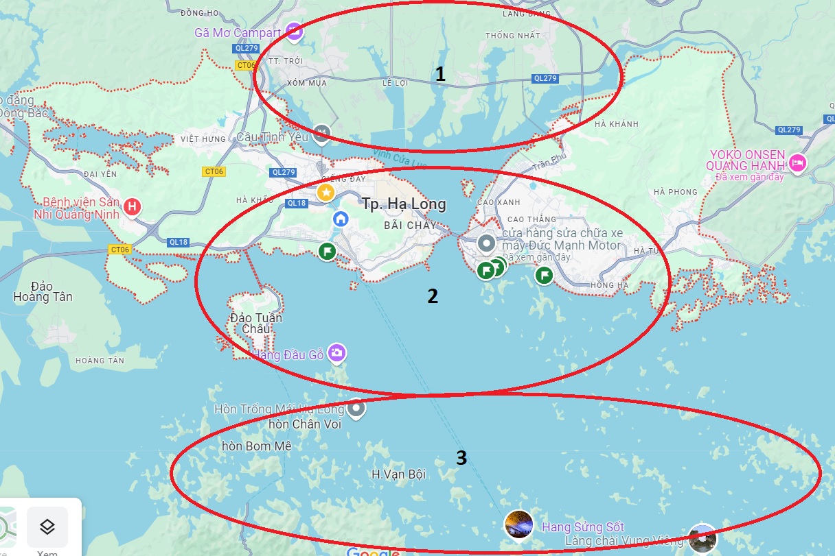 Các vùng du lịch tại Hạ Long