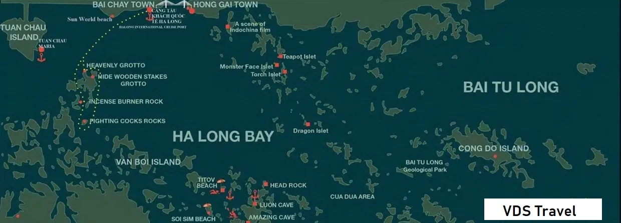 Hải trình tour thăm VỊnh Hạ Long 4 tiếng