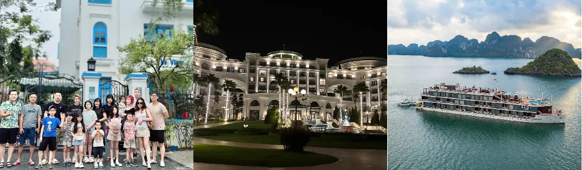 Các hình thức lưu trú nổi bật tại Hậ Long như Villa - Khách sạn hay du thuyền ngủ đêm trên Vịnh Hạ Long