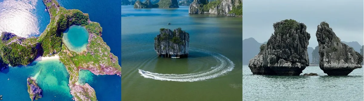 Đảo Mắt Rồng - Hòn Đỉnh Hương - Hòn Trống Mái đây đều là nhưng hòn đảo biểu tượng của VỊnh Hạ Long