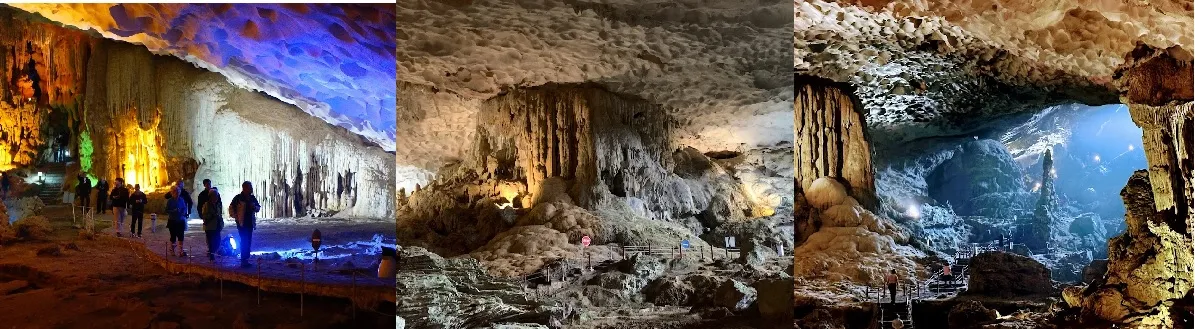 Động Thiên Cung, Hang Đầu Gõ và Hang Sửng Sốt là 3 hang động đẹp và lớn nhất trên Vịnh Hạ Long